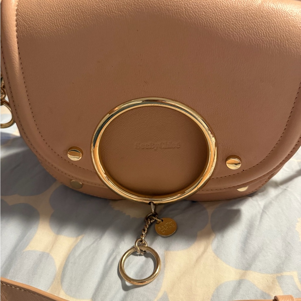 See by Chloe leather color blush Crossbody Bag with Gold Details - Picture 7 of 9